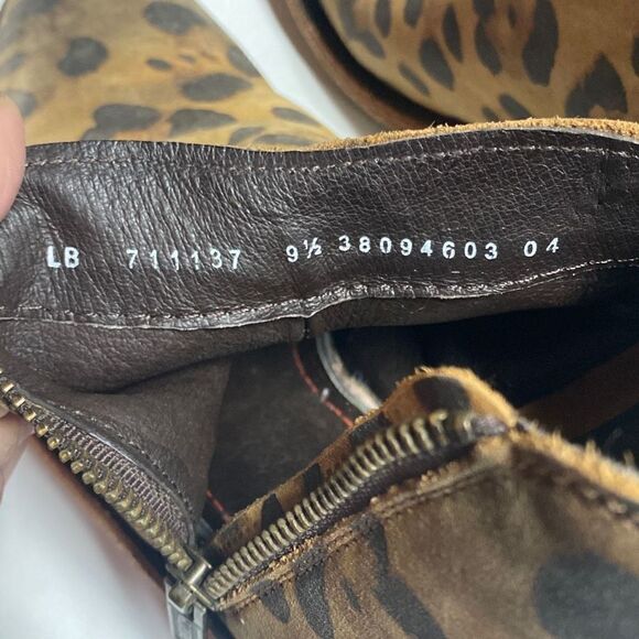 Liberty Black Cheetah Print Leather Bootie Size 9.5 - Picture 8 of 9